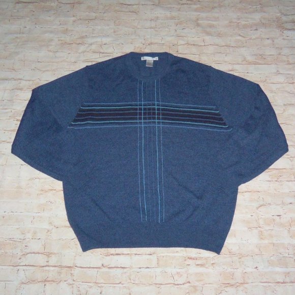 Geoffrey Beene Blue Stripe Sweater Men’s XL - Picture 2 of 7